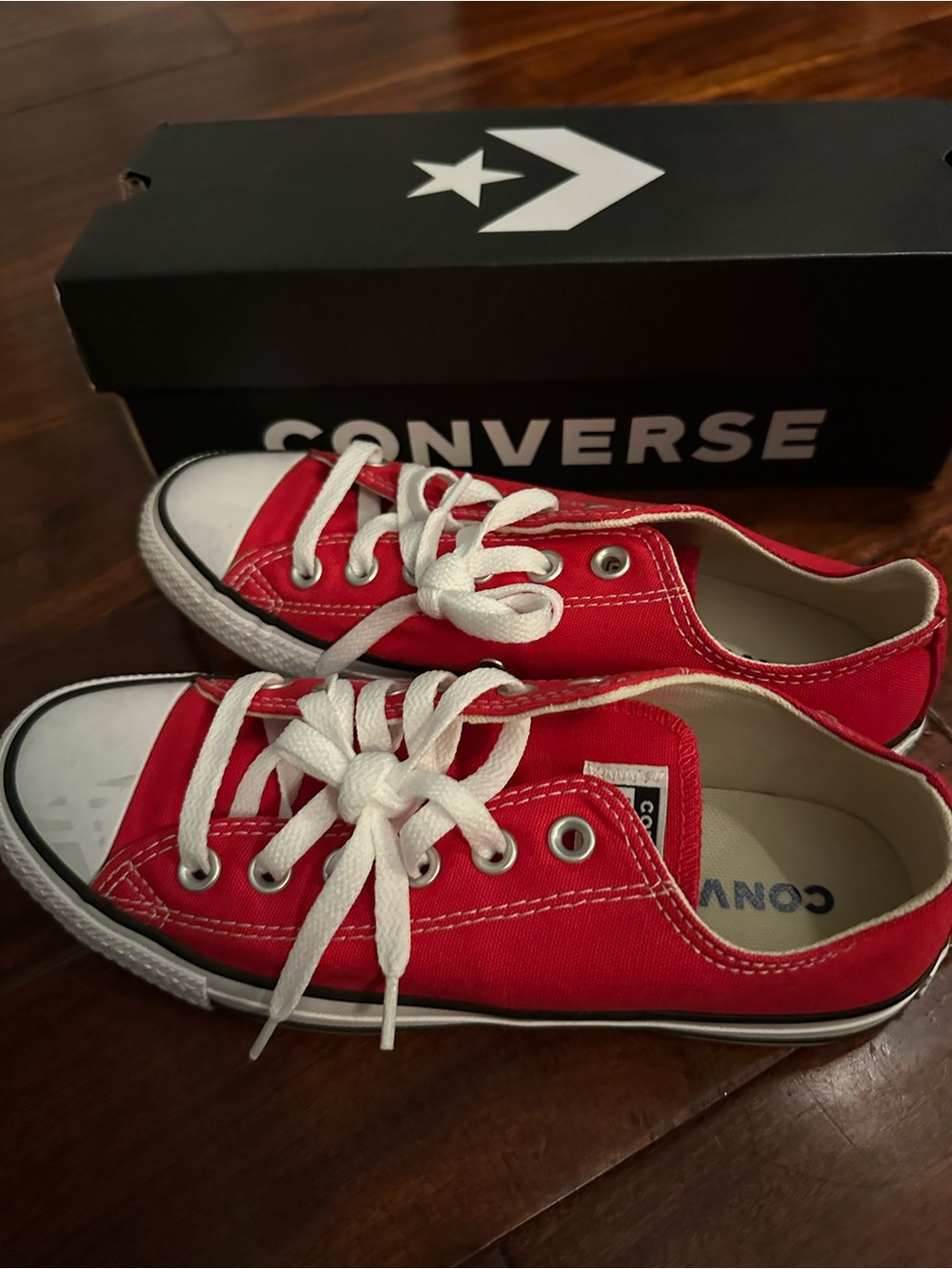 Converse Red Low Top Canvas Sneakers